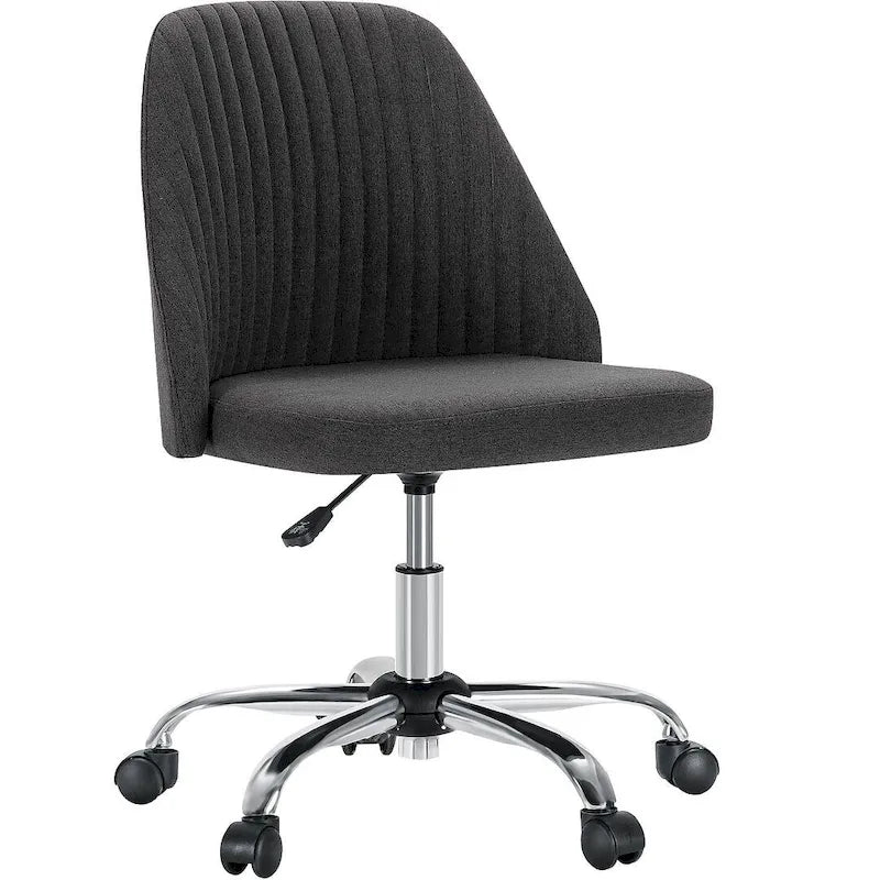 Chaise de bureau à roulettes, hauteur réglable, revêtement en tissu, pivotante