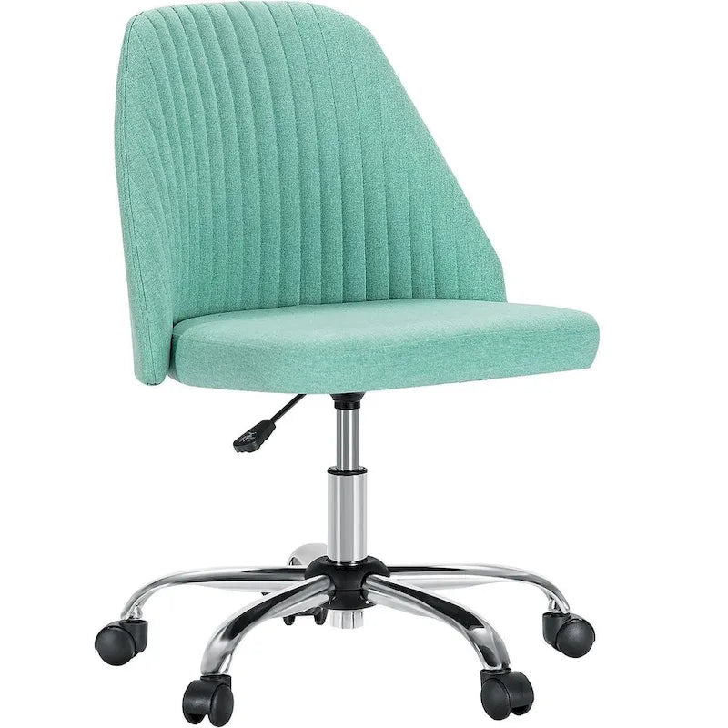 Chaise de bureau à roulettes, hauteur réglable, revêtement en tissu, pivotante