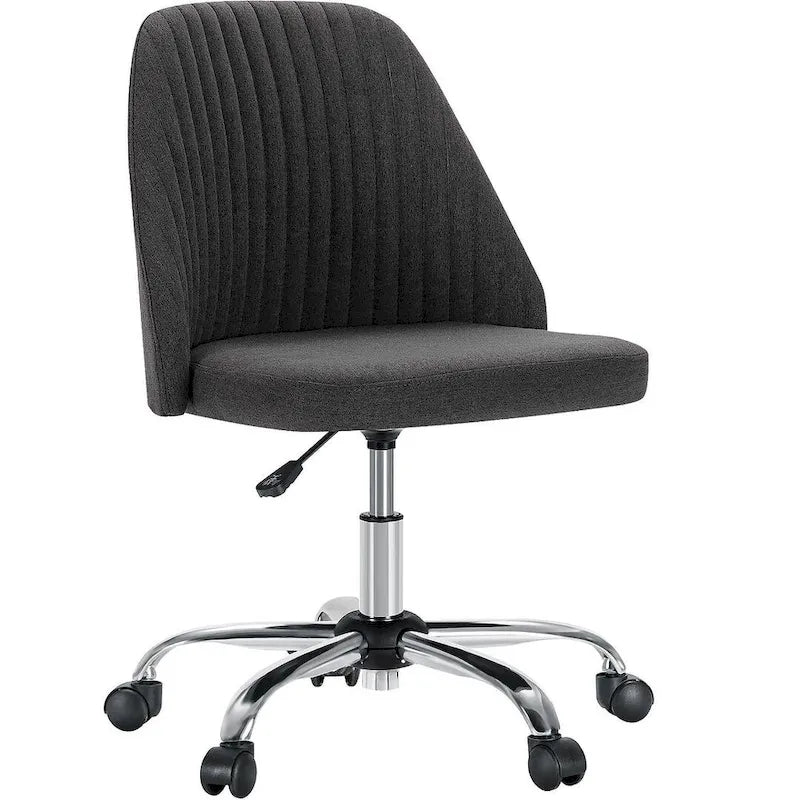 Chaise de bureau à roulettes, hauteur réglable, revêtement en tissu, pivotante