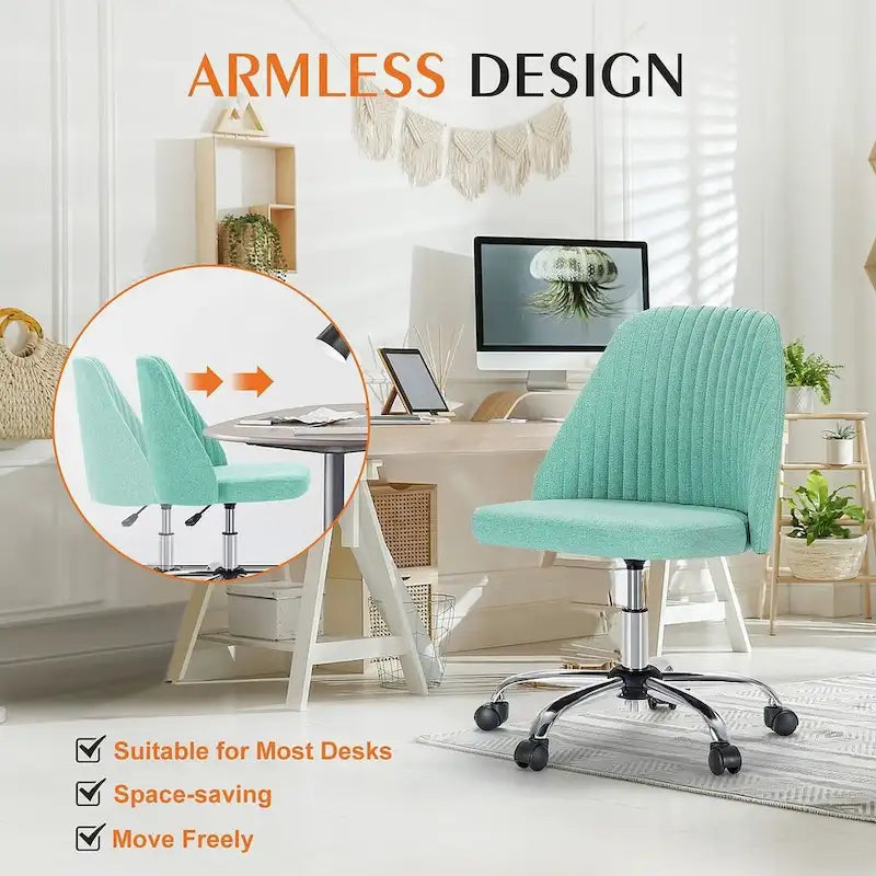 Chaise de bureau à roulettes, hauteur réglable, revêtement en tissu, pivotante