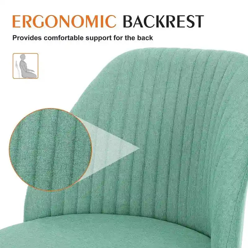 Chaise de bureau à roulettes, hauteur réglable, revêtement en tissu, pivotante