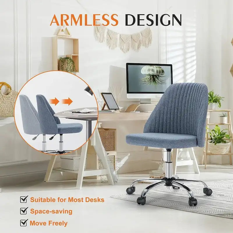 Chaise de bureau à roulettes, hauteur réglable, revêtement en tissu, pivotante