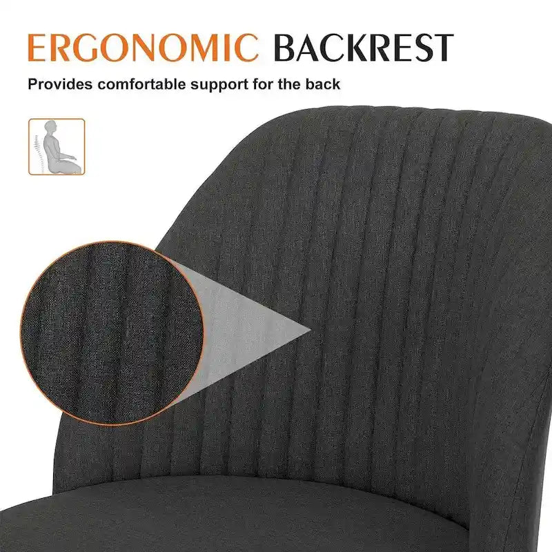 Chaise de bureau à roulettes, hauteur réglable, revêtement en tissu, pivotante