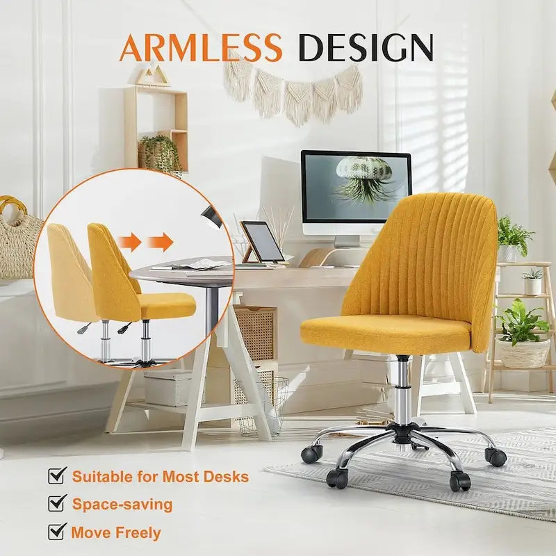 Chaise de bureau à roulettes, hauteur réglable, revêtement en tissu, pivotante