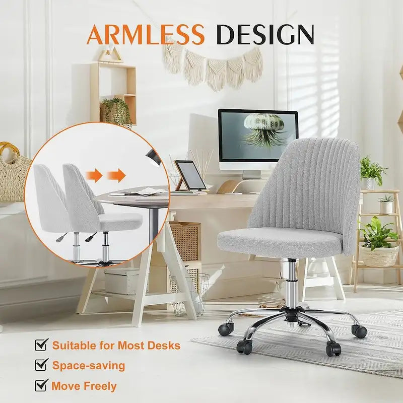 Chaise de bureau à roulettes, hauteur réglable, revêtement en tissu, pivotante