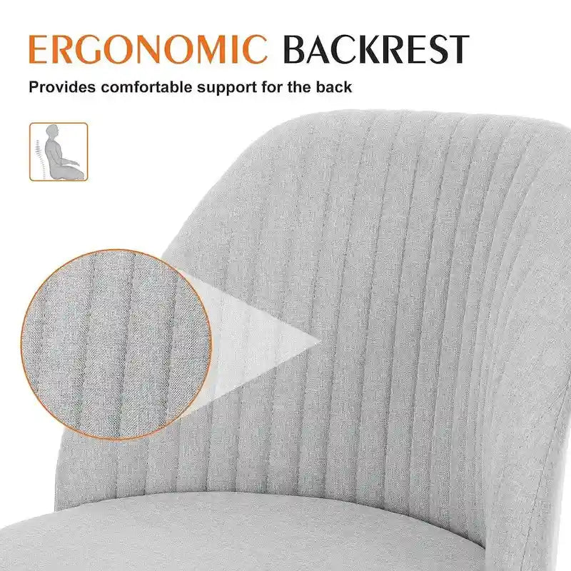 Chaise de bureau à roulettes, hauteur réglable, revêtement en tissu, pivotante