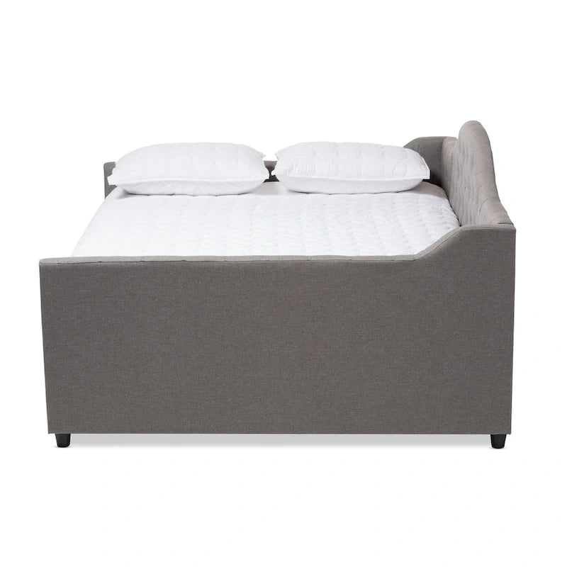 Lit de repos contemporain Eliza avec lit gigogne escamotable par Baxton Studio
