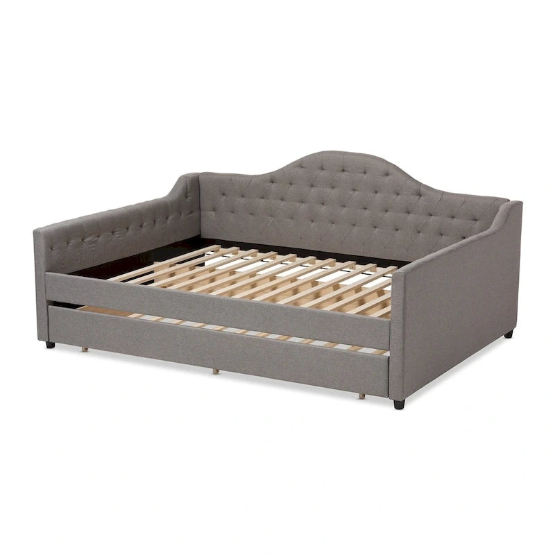 Lit de repos contemporain Eliza avec lit gigogne escamotable par Baxton Studio
