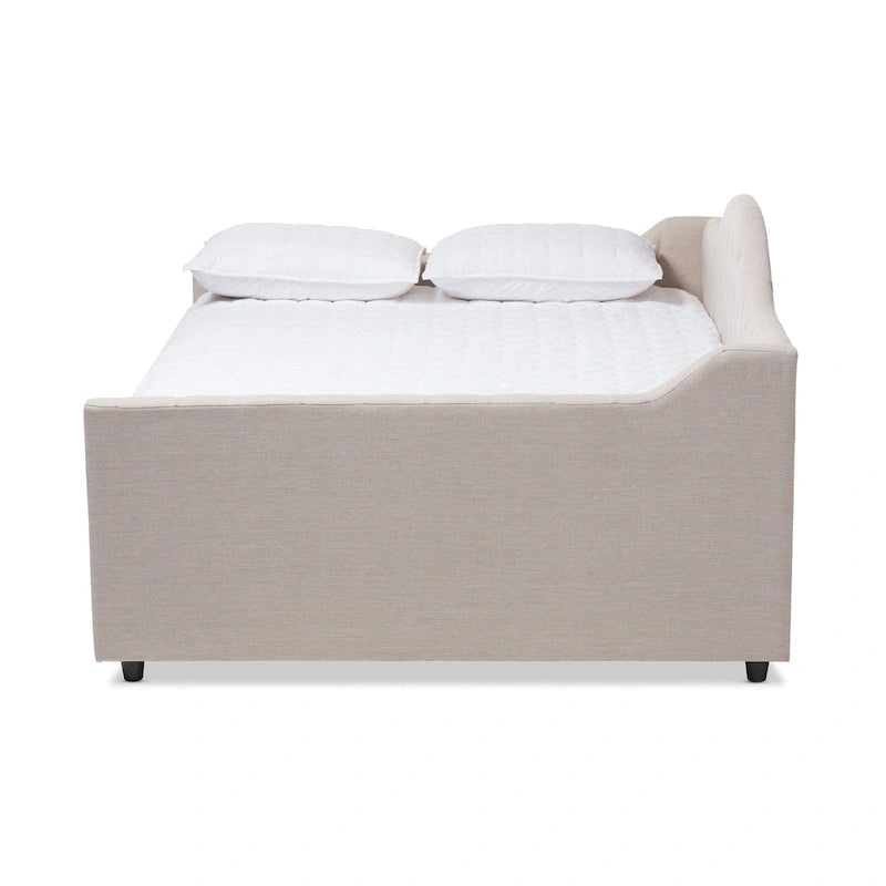 Lit de repos contemporain Eliza avec lit gigogne escamotable par Baxton Studio