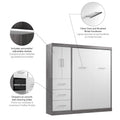 Nebula Full Murphy Bed with Wardrobe (84W) by Bestar