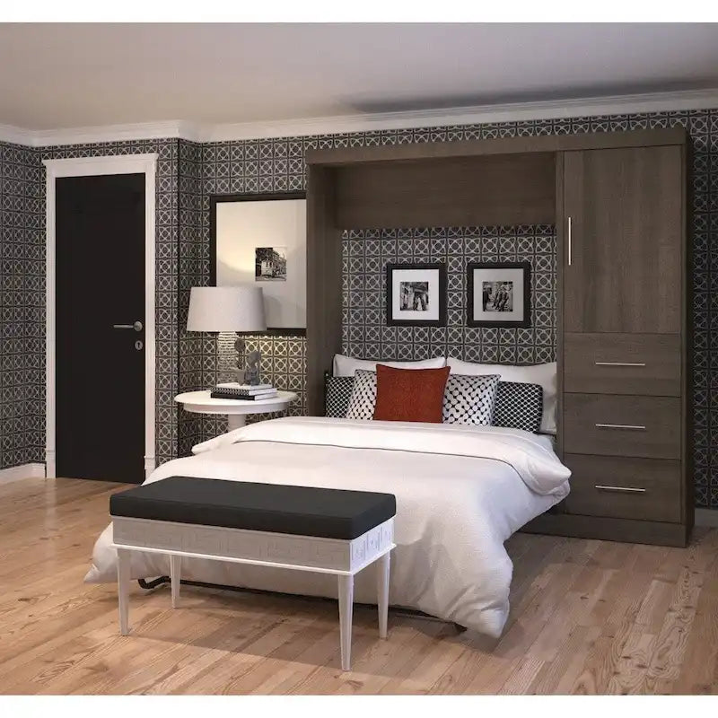 Lit escamotable Nebula pleine grandeur avec garde-robe (84 po de largeur) de Bestar