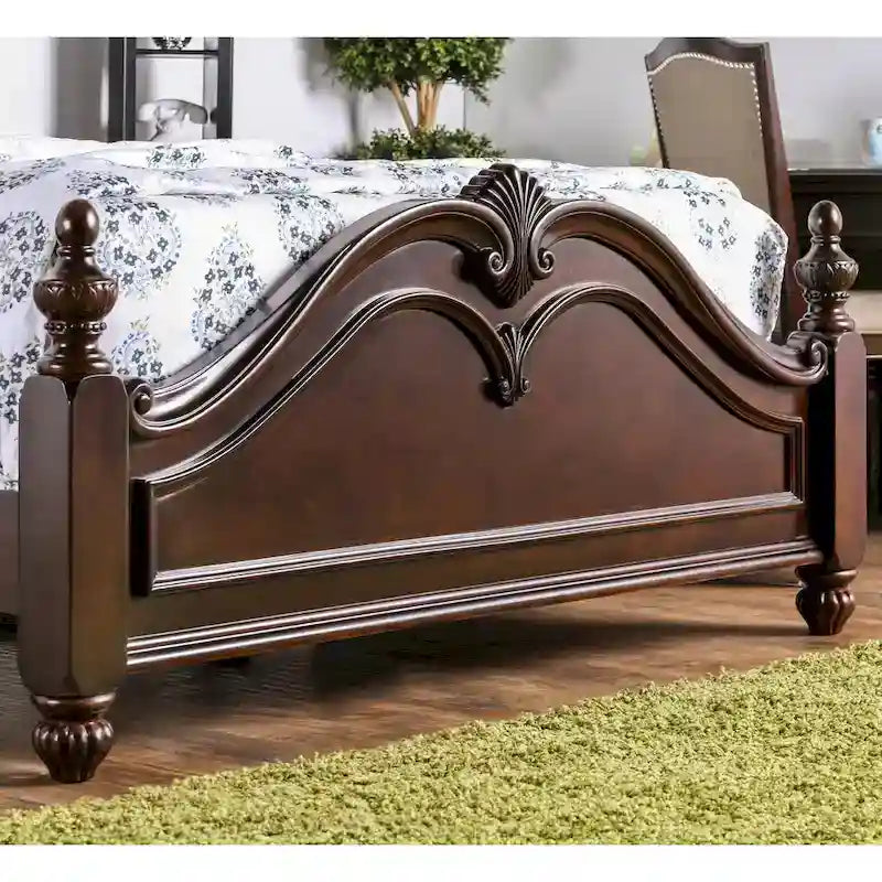 Parure de chambre 2 pièces en bois massif Diva Traditional Cherry de Furniture of America