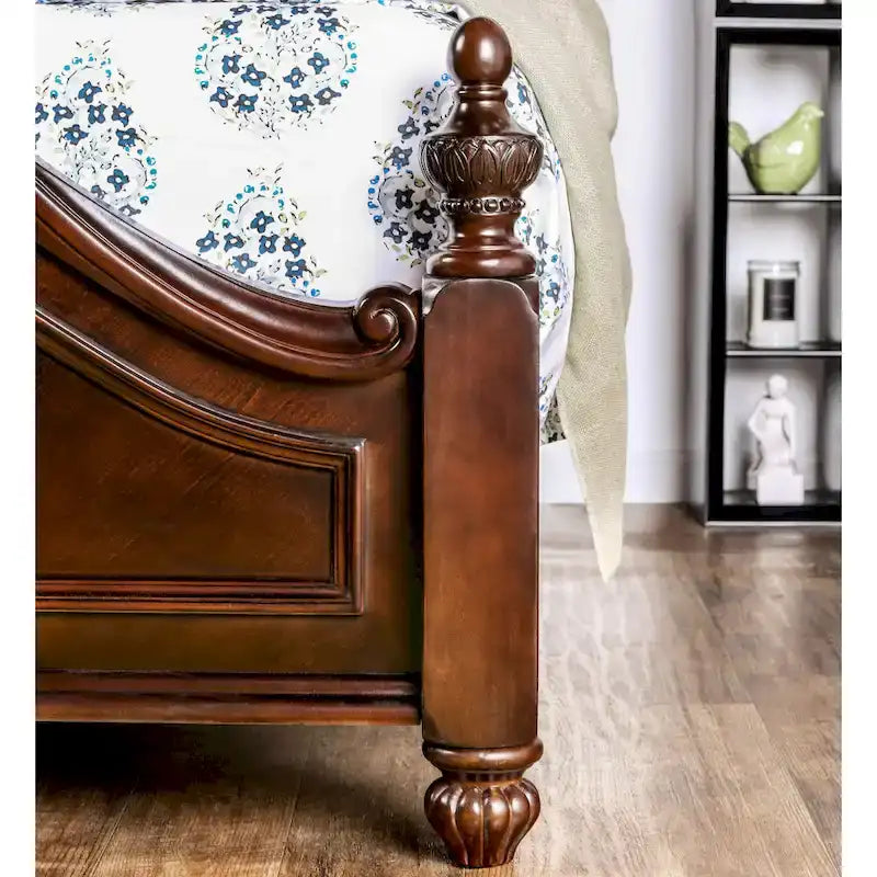 Parure de chambre 2 pièces en bois massif Diva Traditional Cherry de Furniture of America