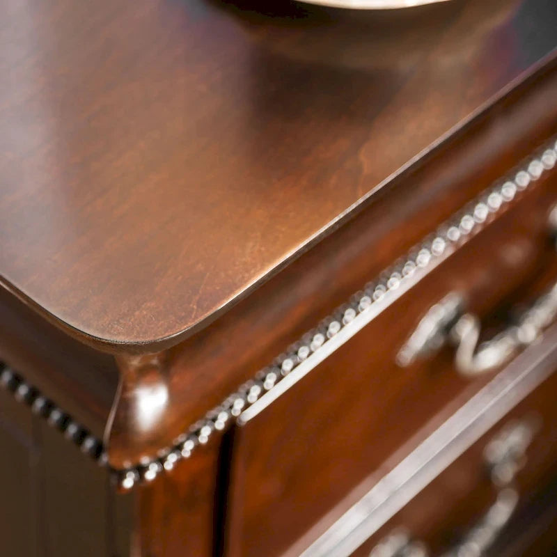 Parure de chambre 2 pièces en bois massif Diva Traditional Cherry de Furniture of America