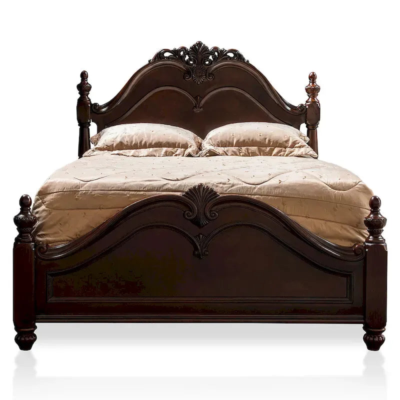 Parure de chambre 2 pièces en bois massif Diva Traditional Cherry de Furniture of America