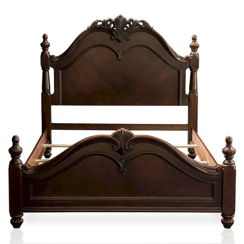 Parure de chambre 2 pièces en bois massif Diva Traditional Cherry de Furniture of America