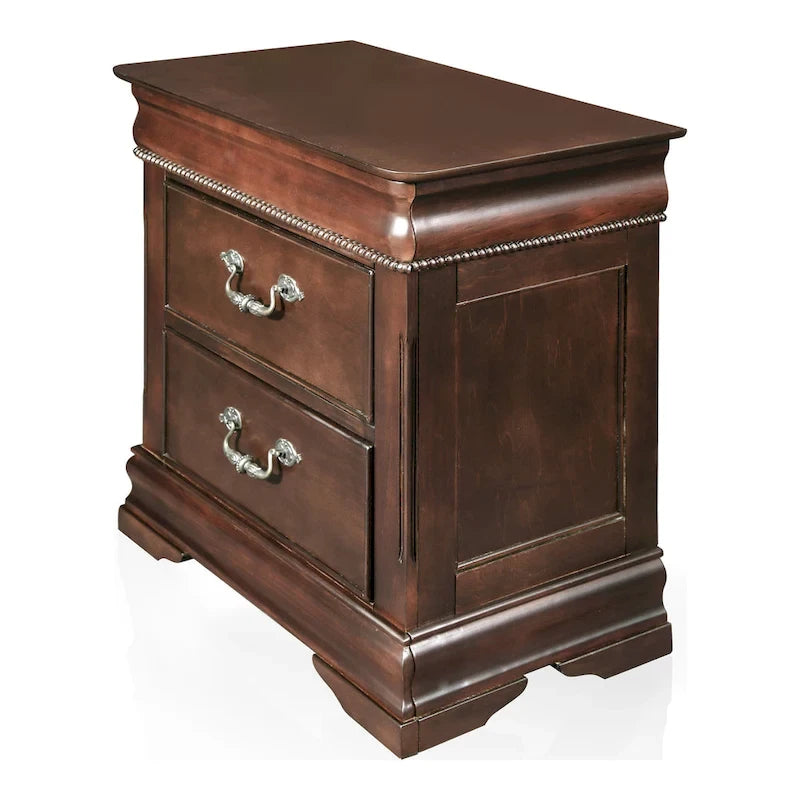Parure de chambre 2 pièces en bois massif Diva Traditional Cherry de Furniture of America