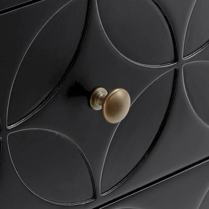 Table d'appoint en métal doré à 2 tiroirs Luna Arched Diamond par iNSPIRE Q Bold