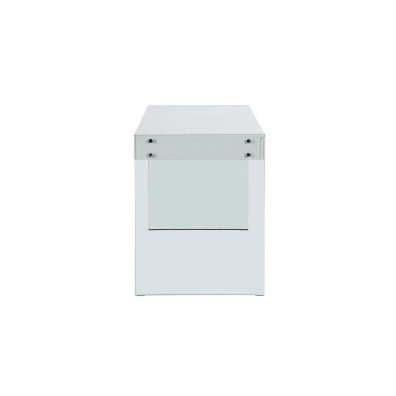 Bureau contemporain Somette laqué blanc et verre