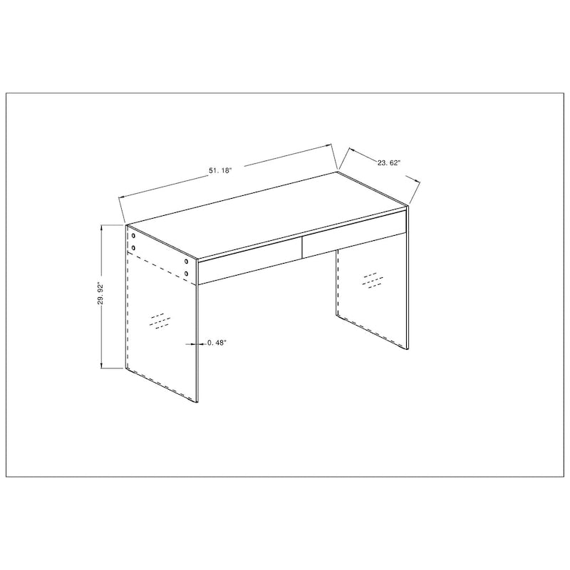 Bureau contemporain Somette laqué blanc et verre