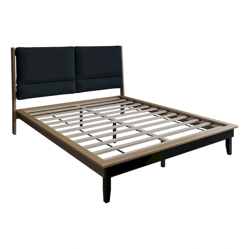 Ensemble de chambre à coucher 3 pièces en bois, style milieu de siècle, CraftPorch