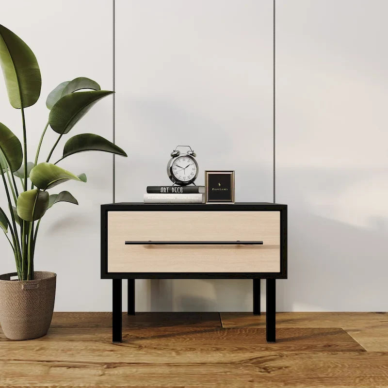 Ensemble de chambre à coucher 3 pièces en bois, style milieu de siècle, CraftPorch