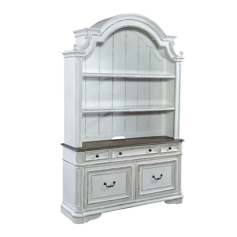 Crédence et huche en blanc antique Magnolia Manor (en option)