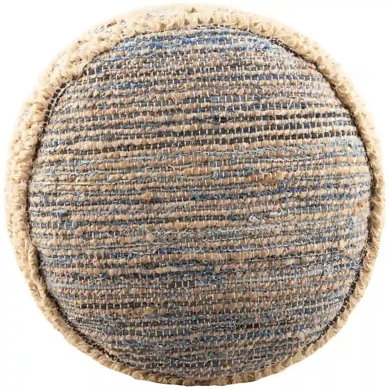 Pouf cylindrique Jacotte Bohème en jute de 45 cm