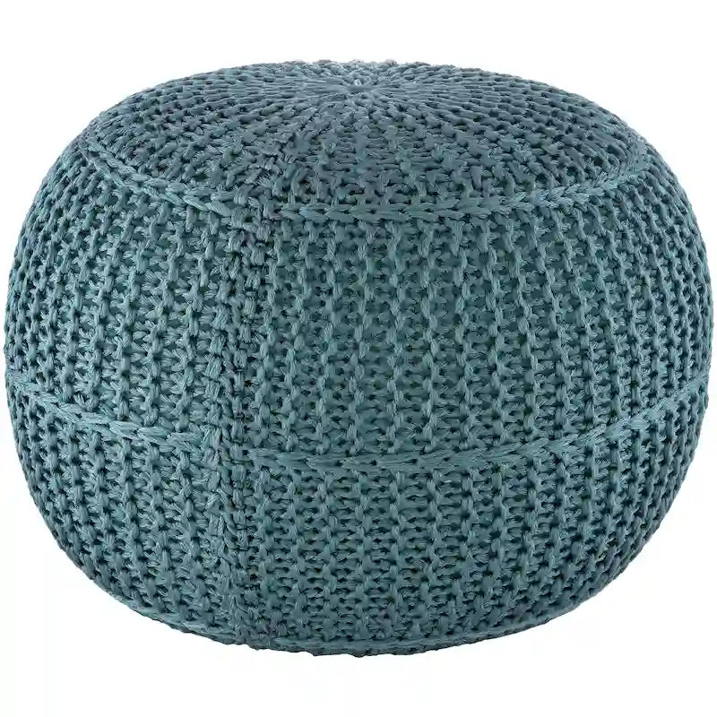 Pouf rond tricoté 20 po Cayson Artistic Weavers, intérieur/extérieur