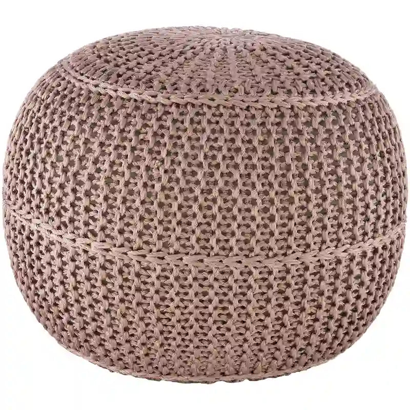 Pouf rond tricoté 20 po Cayson Artistic Weavers, intérieur/extérieur