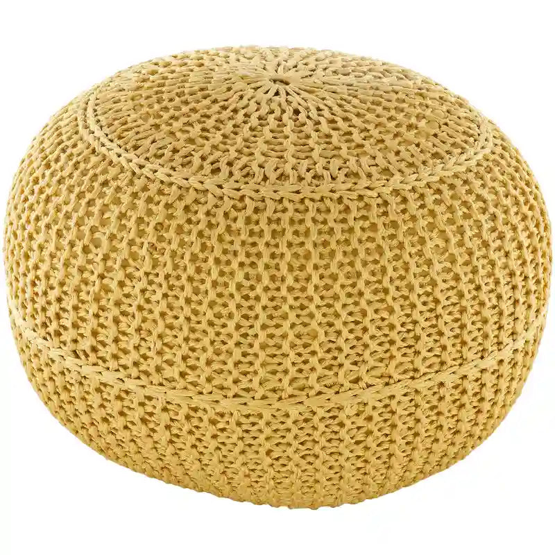 Pouf rond tricoté 20 po Cayson Artistic Weavers, intérieur/extérieur