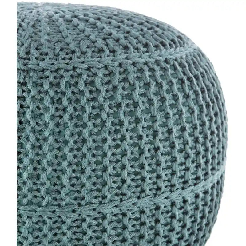 Pouf rond tricoté 20 po Cayson Artistic Weavers, intérieur/extérieur