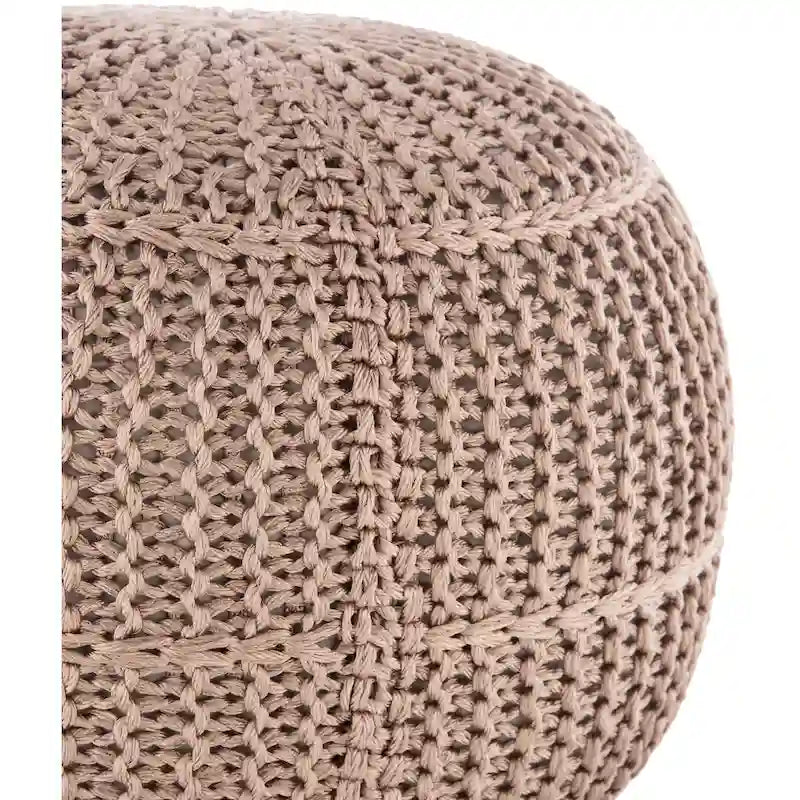 Pouf rond tricoté 20 po Cayson Artistic Weavers, intérieur/extérieur