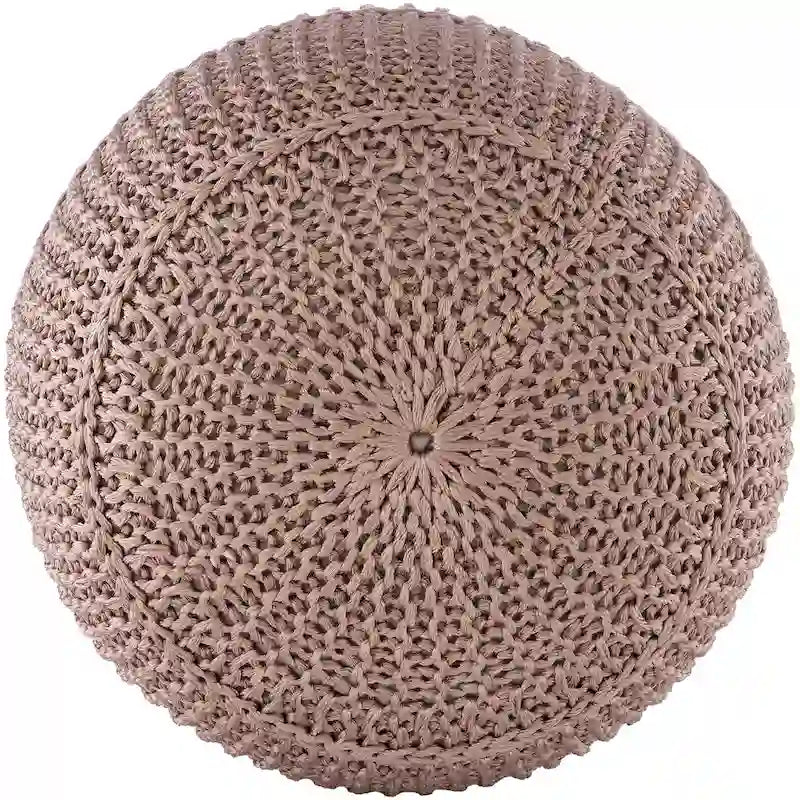 Pouf rond tricoté 20 po Cayson Artistic Weavers, intérieur/extérieur