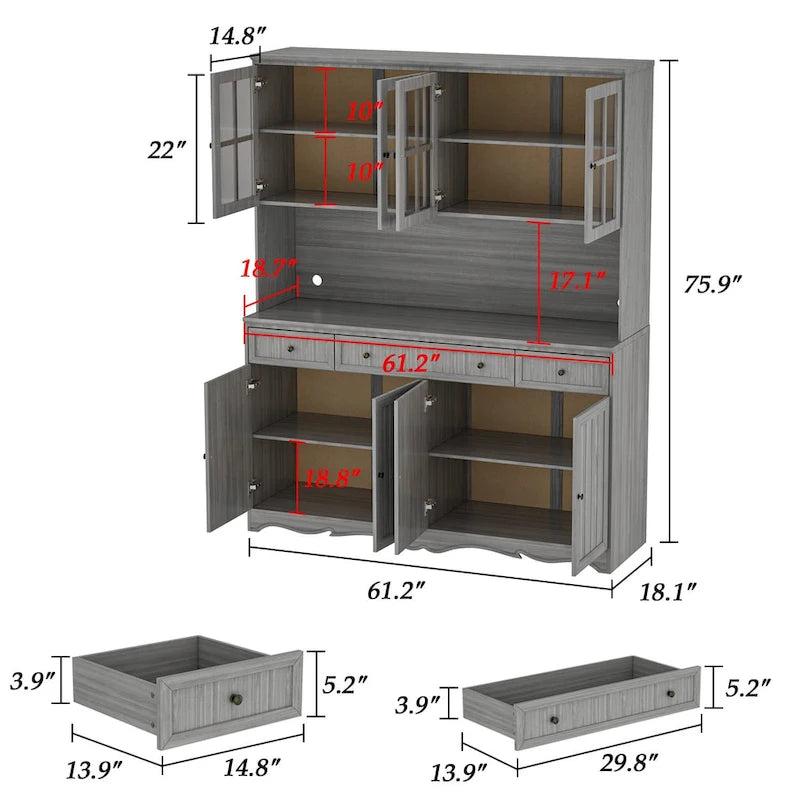 Meuble de rangement, buffet, vaisselier, armoire de cuisine, vitrine, bahut
