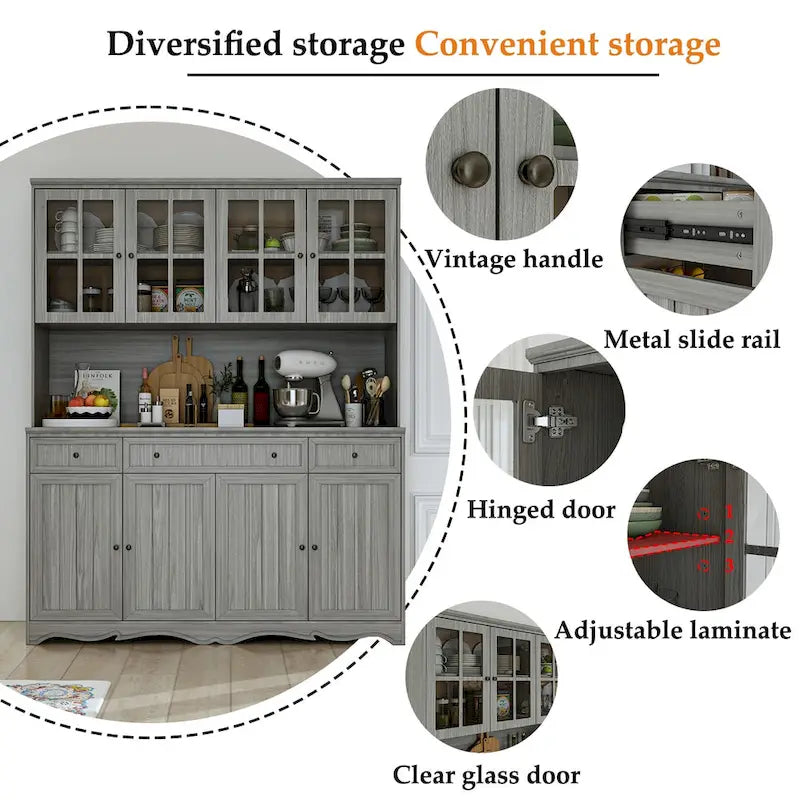 Meuble de rangement, buffet, vaisselier, armoire de cuisine, vitrine, bahut