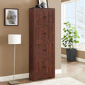 Meuble de rangement haut avec 8 portes et 4 étagères, meuble mural de rangement pour salon, cuisine, bureau, chambre, salle de bain