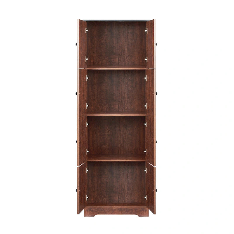 Meuble de rangement haut avec 8 portes et 4 étagères, meuble mural de rangement pour salon, cuisine, bureau, chambre, salle de bain