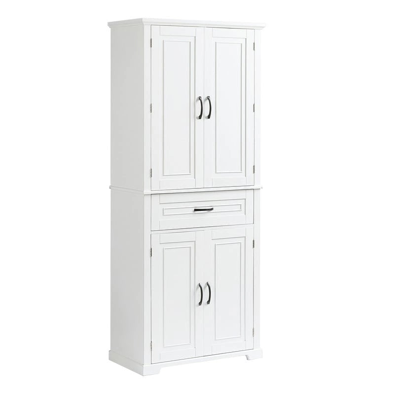 Meuble bas de salle de bain, meuble de rangement autonome avec portes et tiroir, armoire de cuisine avec étagère réglable