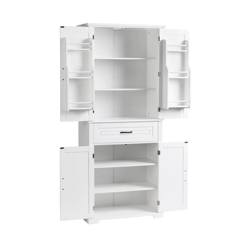 Meuble bas de salle de bain, meuble de rangement autonome avec portes et tiroir, armoire de cuisine avec étagère réglable