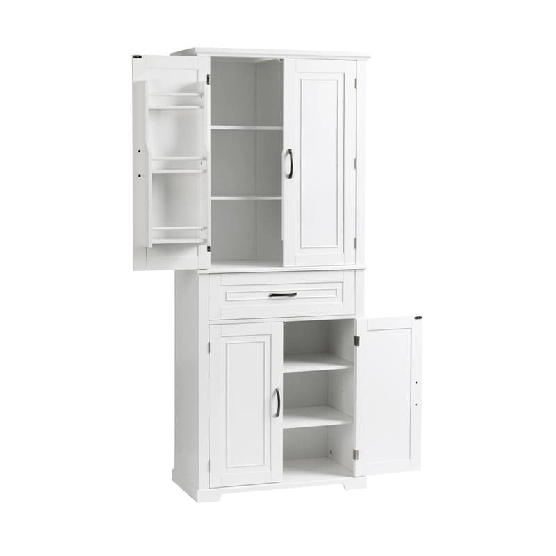 Meuble bas de salle de bain, meuble de rangement autonome avec portes et tiroir, armoire de cuisine avec étagère réglable