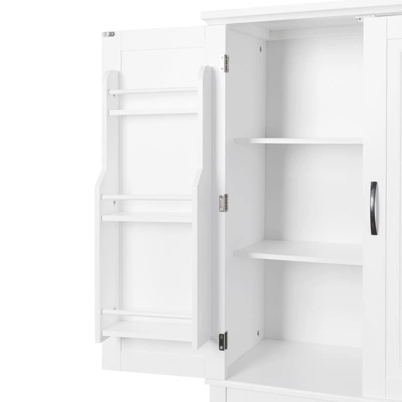 Meuble bas de salle de bain, meuble de rangement autonome avec portes et tiroir, armoire de cuisine avec étagère réglable
