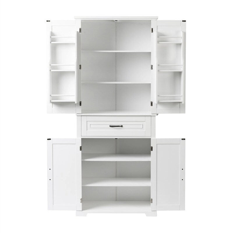 Meuble bas de salle de bain, meuble de rangement autonome avec portes et tiroir, armoire de cuisine avec étagère réglable