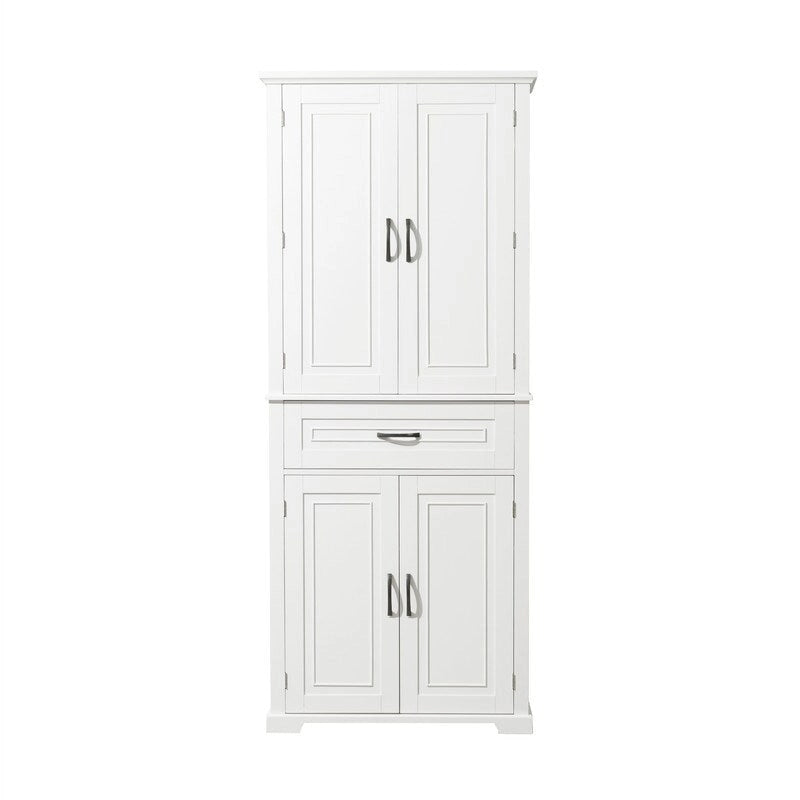Meuble bas de salle de bain, meuble de rangement autonome avec portes et tiroir, armoire de cuisine avec étagère réglable