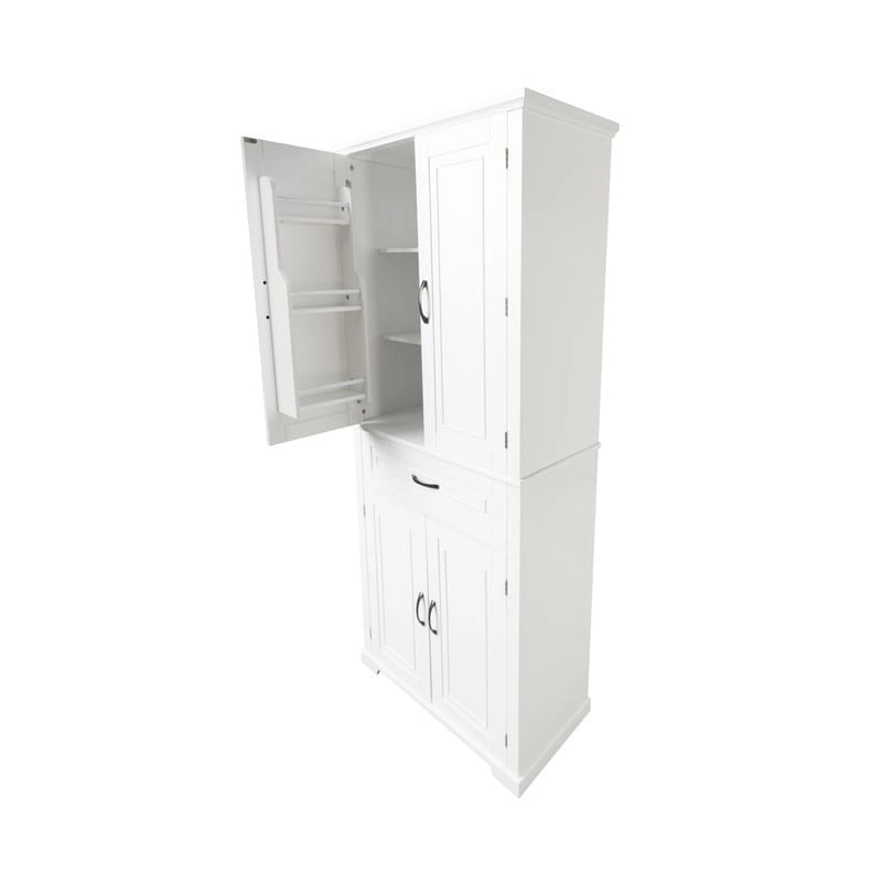 Meuble bas de salle de bain, meuble de rangement autonome avec portes et tiroir, armoire de cuisine avec étagère réglable