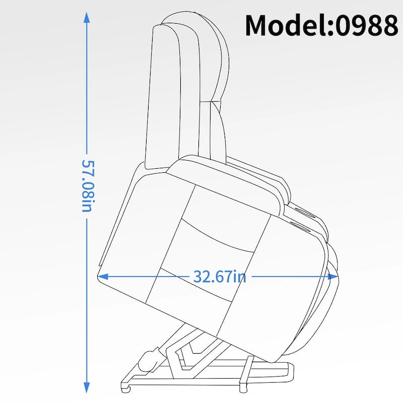 Fauteuil inclinable électrique infini avec moteur Okin jusqu'à 158 kg pour personnes âgées, mécanisme de mouvement robuste avec 8 points de vibration