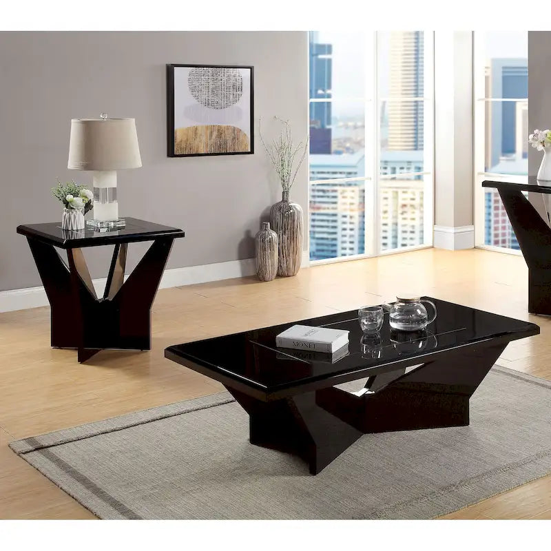 Ensemble contemporain de 2 tables basses et tables d'appoint Ameena par Furniture of America