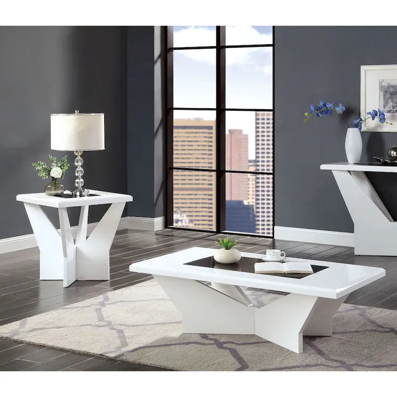 Ensemble contemporain de 2 tables basses et tables d'appoint Ameena par Furniture of America