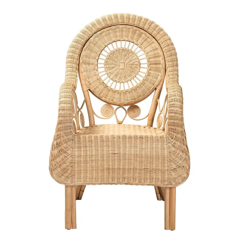 Fauteuil Putri moderne en rotin naturel, style bohème