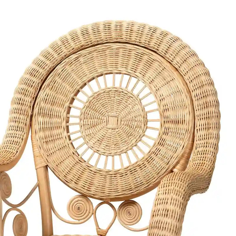 Fauteuil Putri moderne en rotin naturel, style bohème